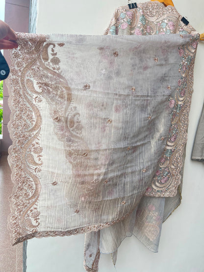 Pure crushed shimmer tissue unstitched ladies suit Rc19268 (a)