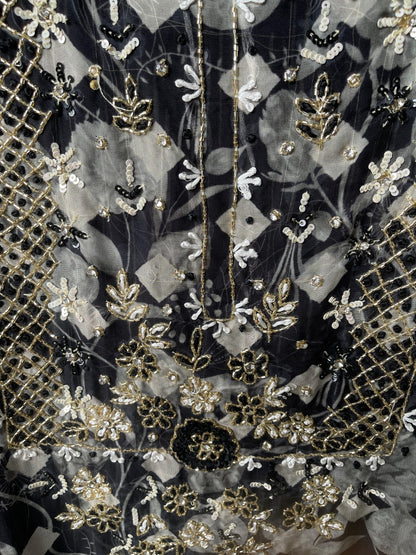 Organza unstitched ladies suit (b)