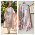Linen printed fabric ladies unstitched suit Rc19042