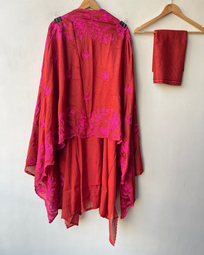 Elegant Unstitched Mul Chanderi 3 Pcs Suit Set