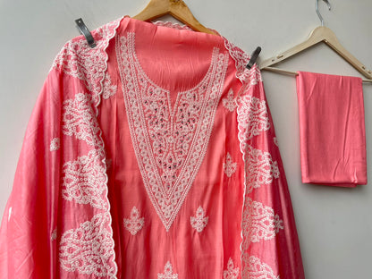 Mul chanderi unstitched ladies suit Rc19061