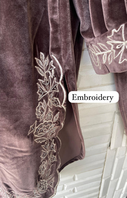 Velvet fully stitched winter ladies coord set Rc17998