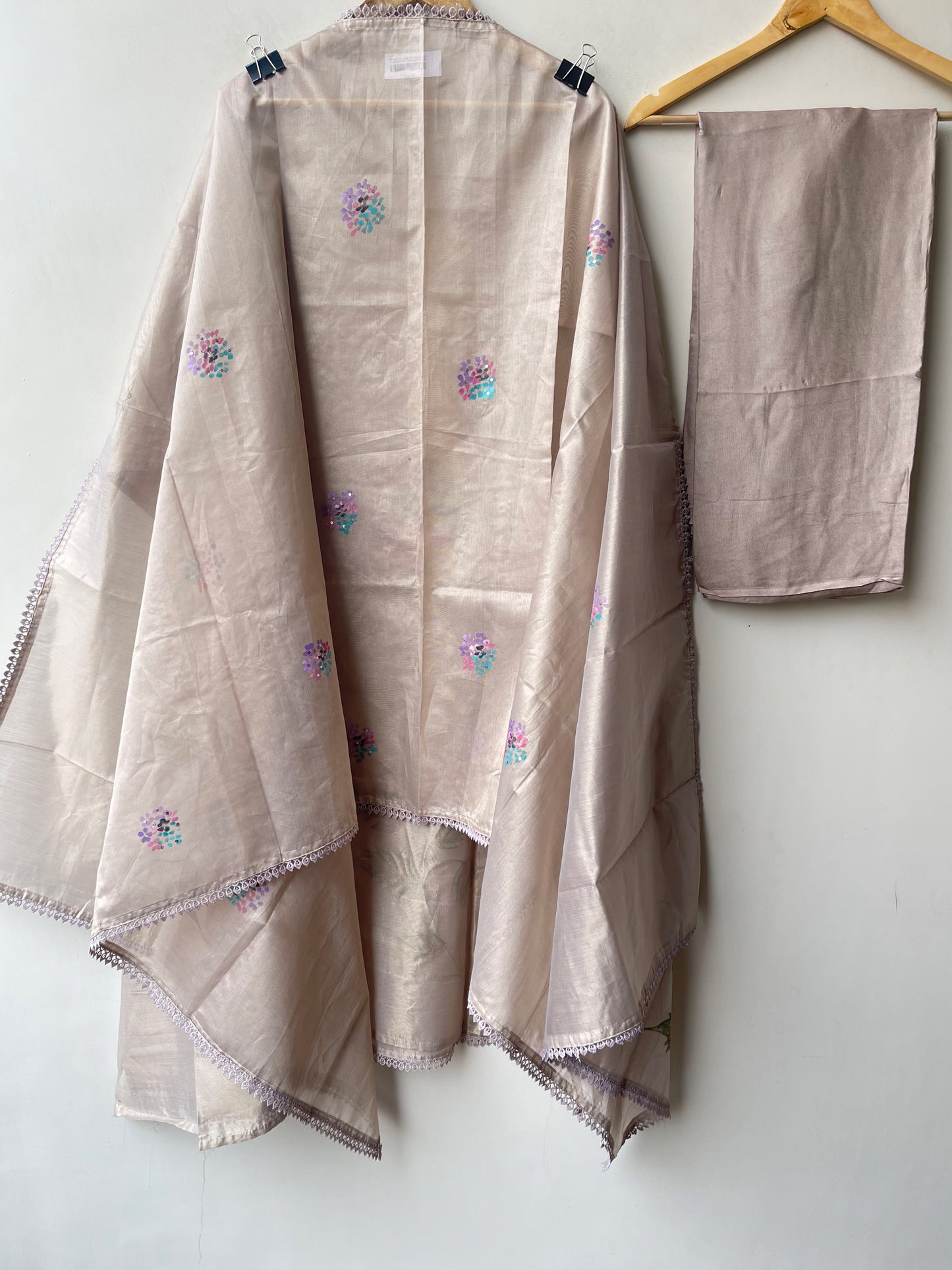 Shimmer Silk Brush Painted Elegant Unstitched Suit Set