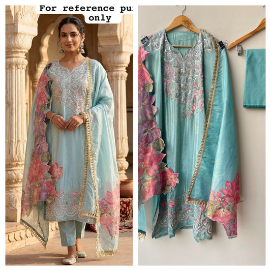 Shimmer silk unstitched ladies suit Rc19145