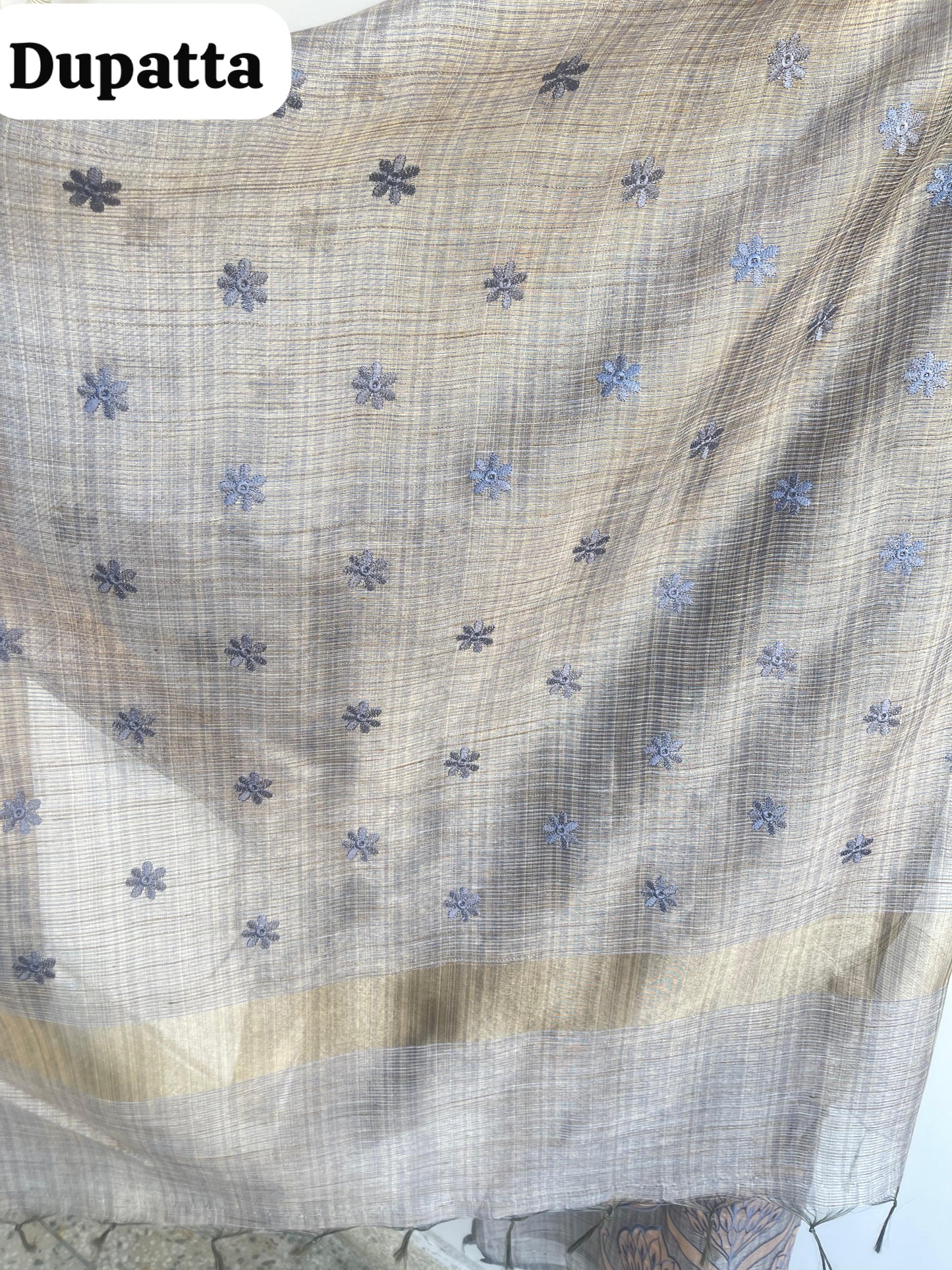 Shimmer linen unstitched ladies suit Rc18845