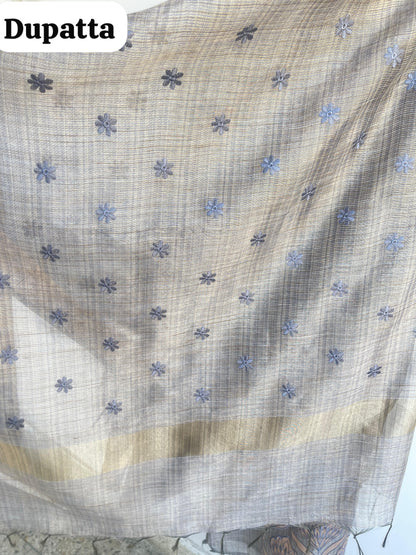 Shimmer linen unstitched ladies suit Rc18845