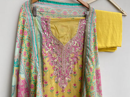 Satin Crepe Unstitched Ladies Suit RC-18257