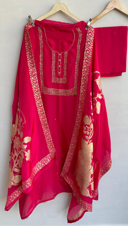 Silk organza unstitched ladies suit Rc17883 (a)