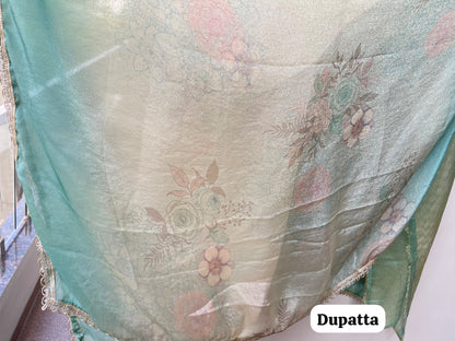 Designer Self Shimmer Silk 3 pcs Unstitched Suit Set