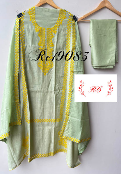 Pure mul chanderi unstitched ladies suit Rc19083