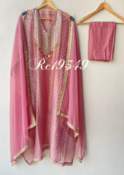 Banarasi shimmer crushed tissue unstitched ladies suit Rc19349