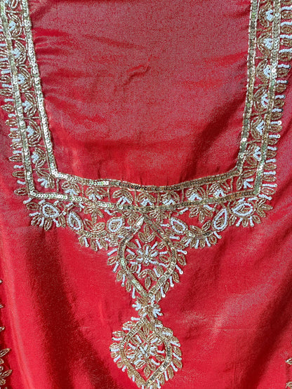 Shimmer silk unstitched ladies suit Rc17672