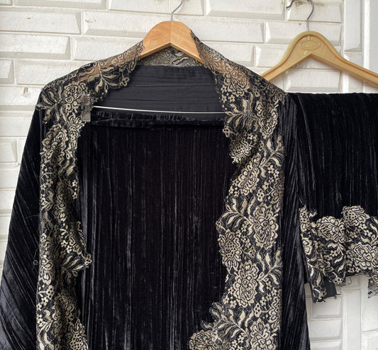 Micra crushed velvet unstitched ladies suit Rc18226