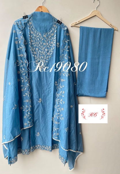 Mul chanderi unstitched ladies suit Rc19080