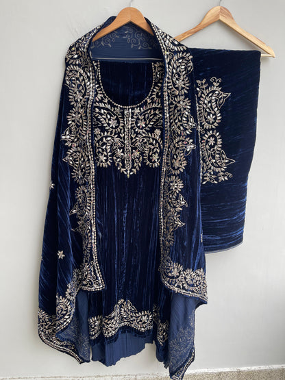 Crushed micra velvet unstitched ladies suit Rc18254