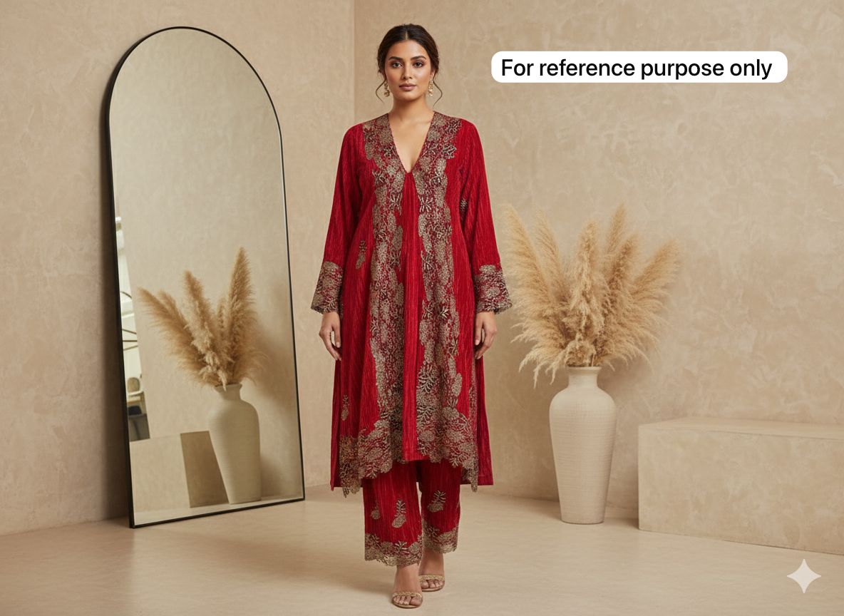 Micra crushed velvet unstitched ladies suit Rc18275