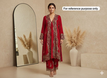 Micra crushed velvet unstitched ladies suit Rc18275