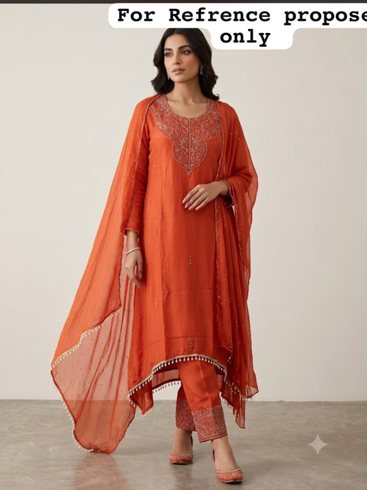 Pure Glass Organza Ladies Unstitched Suit with Kutdana Work RC-19185(B) - Royal Chic by Priti (photo 2)