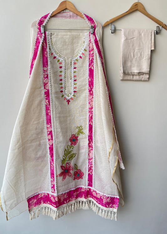 Jute Fabric Unstitched Ladies Suit RC-18686