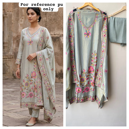 Shimmer silk unstitched ladies suit Rc19069