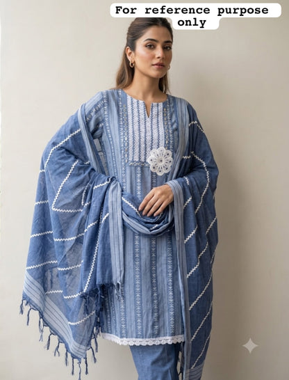 Self cotton weaving ladies  unstitched suit Rc19028