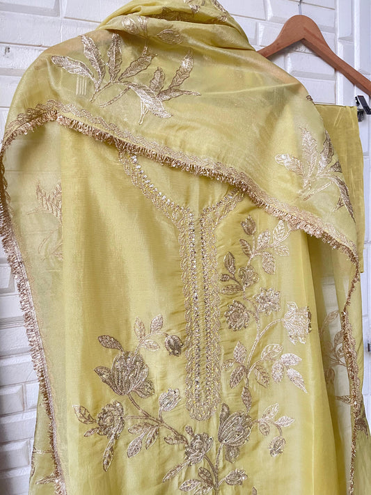 Weaving shimmer silk unstitched ladies suit Rc17689(a)