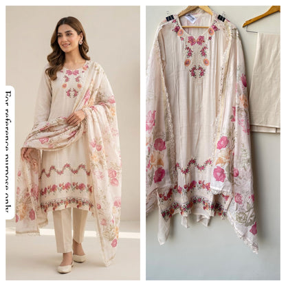 Mul Chanderi Unstitched Ladies Suit RC18853