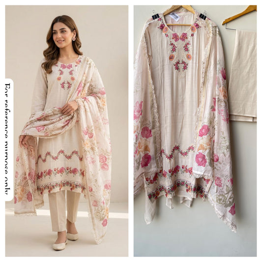 Mul Chanderi Unstitched Ladies Suit RC-18853