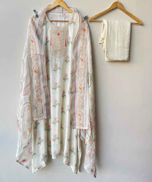 Muslin Printed Semi Stitched Ladies Suit RC-18718