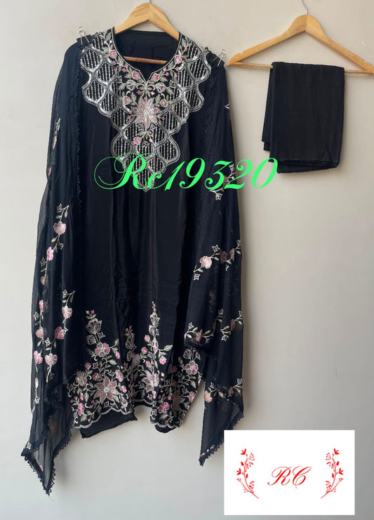Gine glass organza ladies unstitched suit Rc19320 (a)
