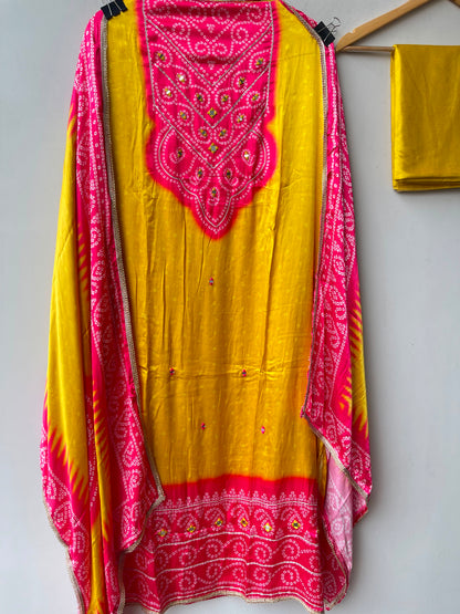 Gajji silk printed unstitched ladies suit Rc19236 (a)