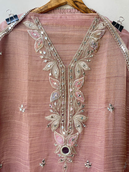 Elegant shimmer tissue ladies unstitched suit