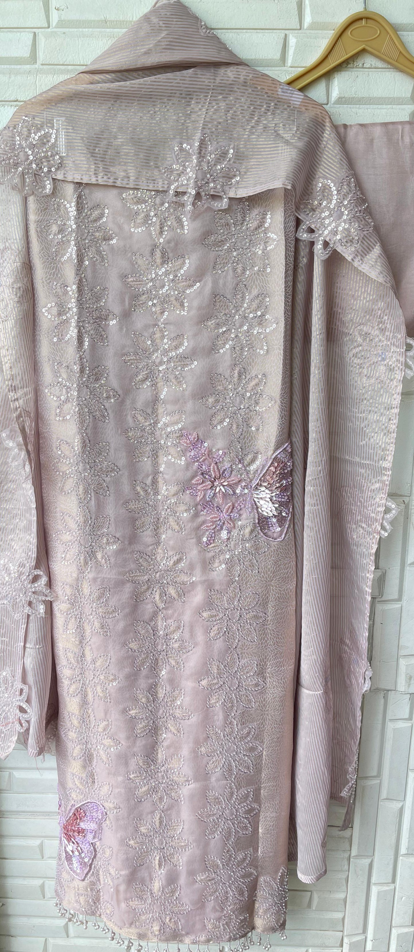 Pure brocade self banarasi shimmer silk unstitched ladies suit Rc17747 (c)