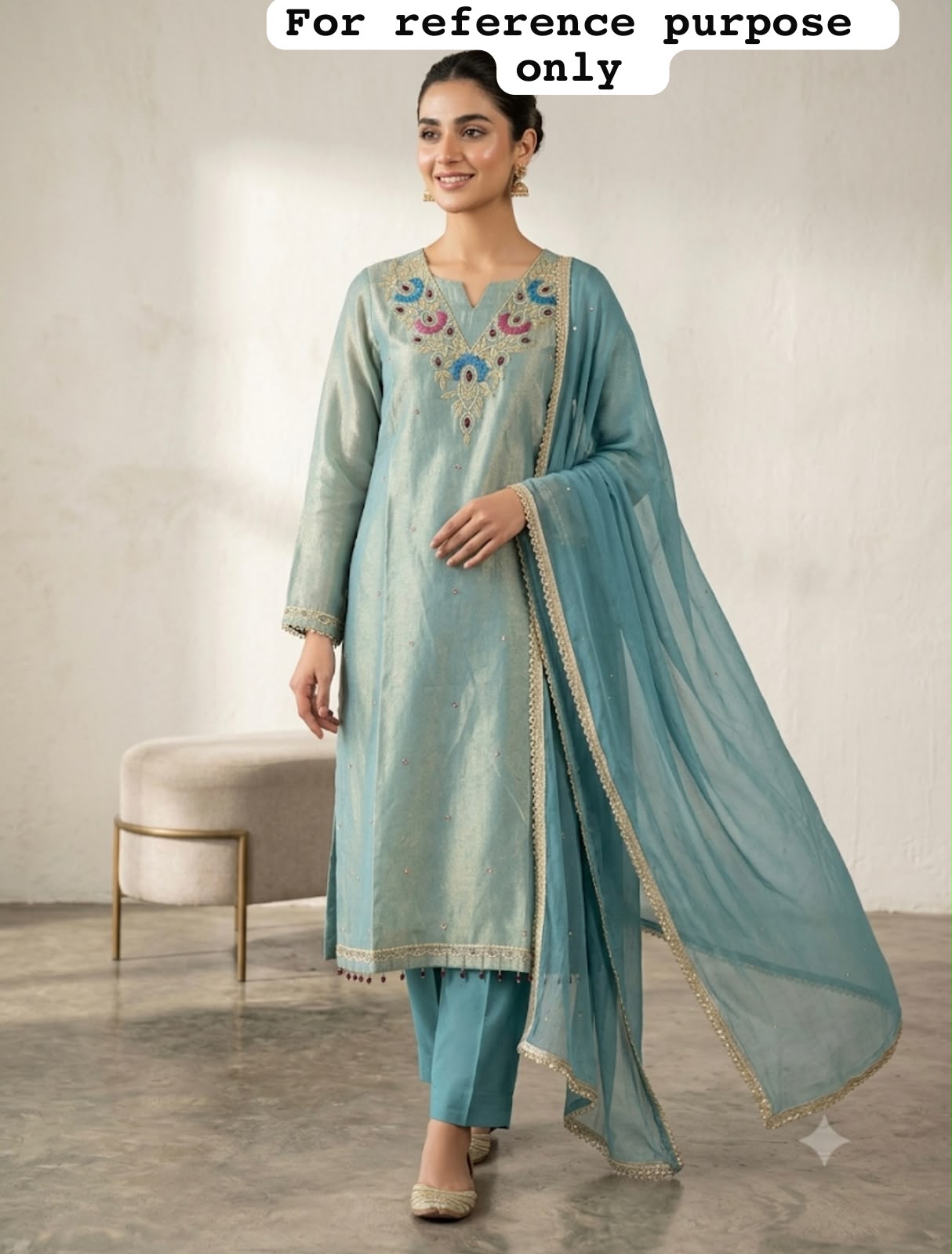 Shimmer crushed tissue unstitched ladies suit Rc19168 (c)