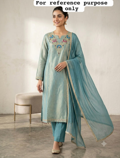 Shimmer crushed tissue unstitched ladies suit Rc19168 (c)