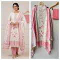 Self Cotton Brush Painted Unstitched Suit with Pearl Work RC-19015
