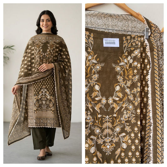 Cotton Printed Unstitched Ladies Suit RC-18819