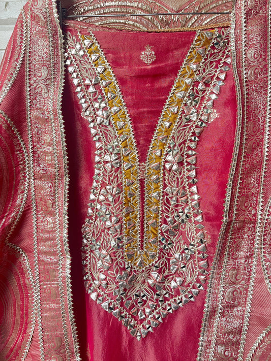 Banarasi shimmer silk unstitched ladies Rc17704