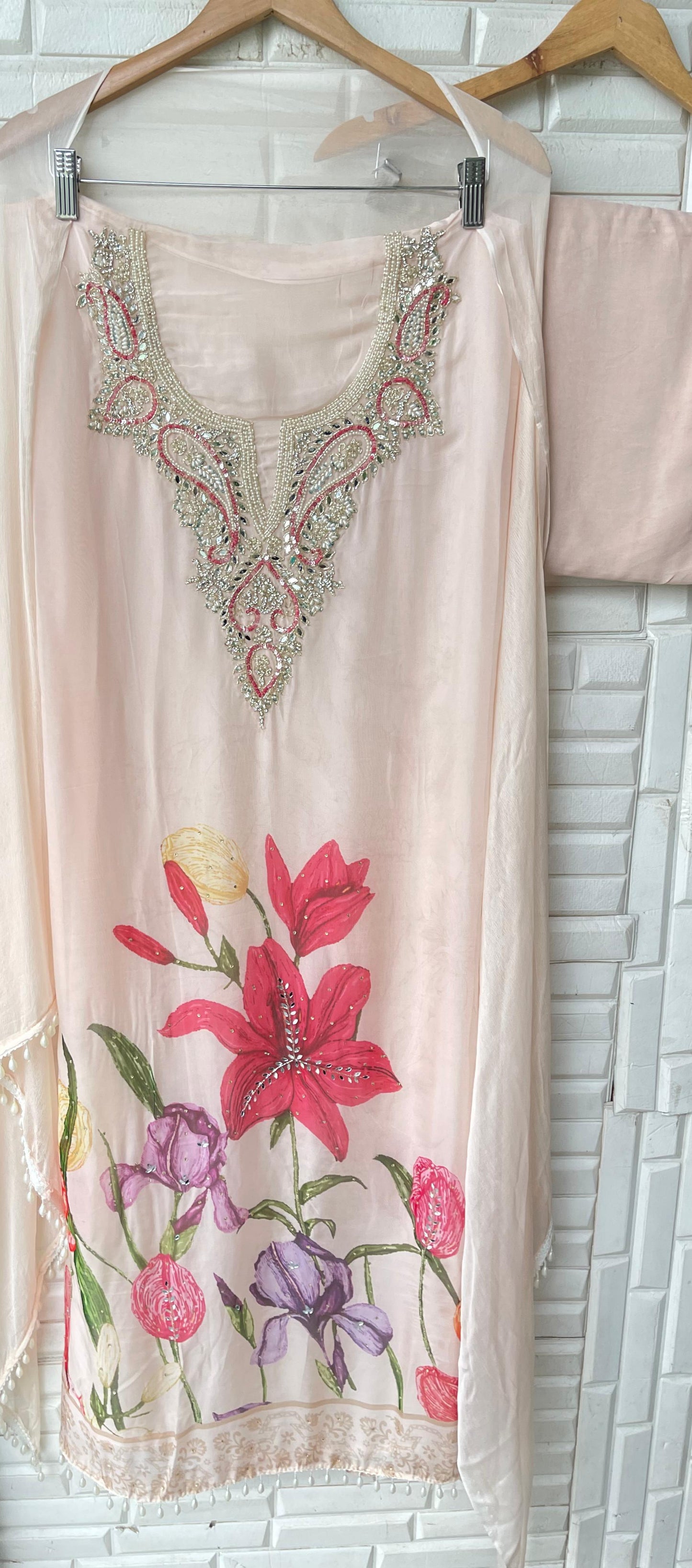 Organza unstitched ladies suit Rc17401