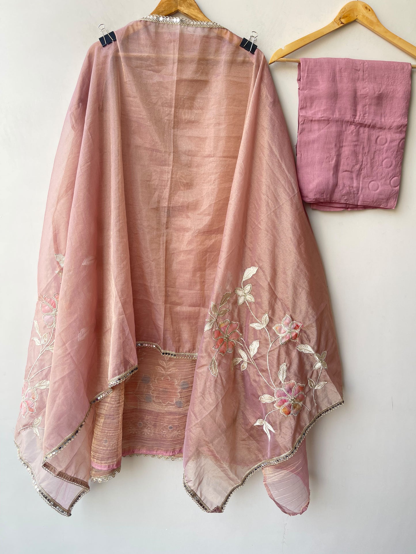 Elegant shimmer tissue ladies unstitched suit