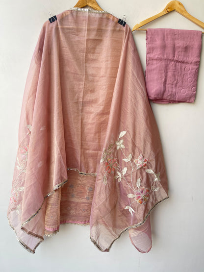 Elegant shimmer tissue ladies unstitched suit