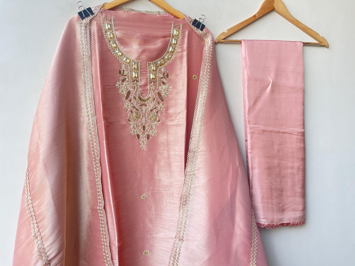 Shimmer Giraffe Silk Ladies Unstitched Suit