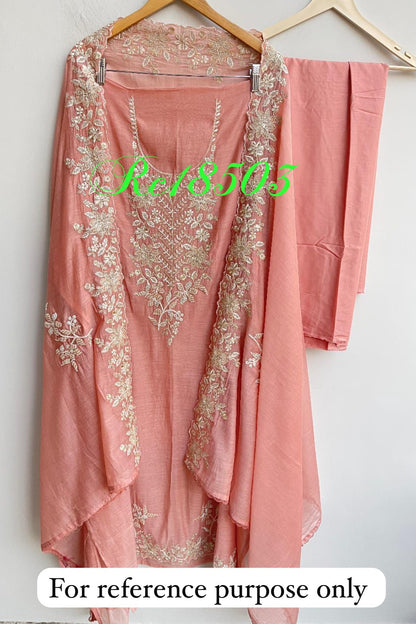 Pure mul chanderi unstitched ladies suit Rc18503 (a)