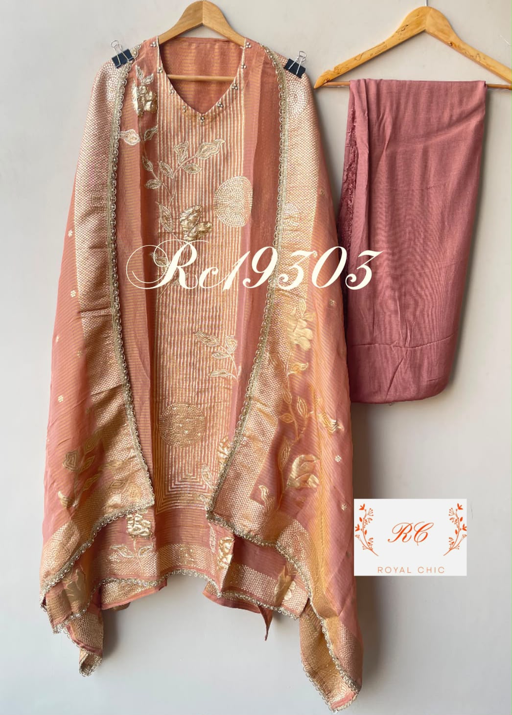 Banarasi shimmer silk ladies unstitched suit Rc19303 (b)