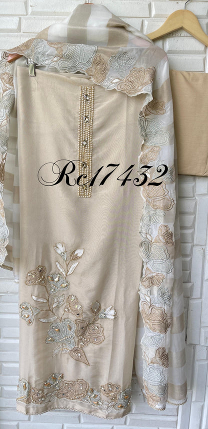 Shimmer silk unstitched ladies suit Rc17432