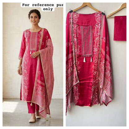 Gajji silk printed unstitched ladies suit Rc19311 (b)