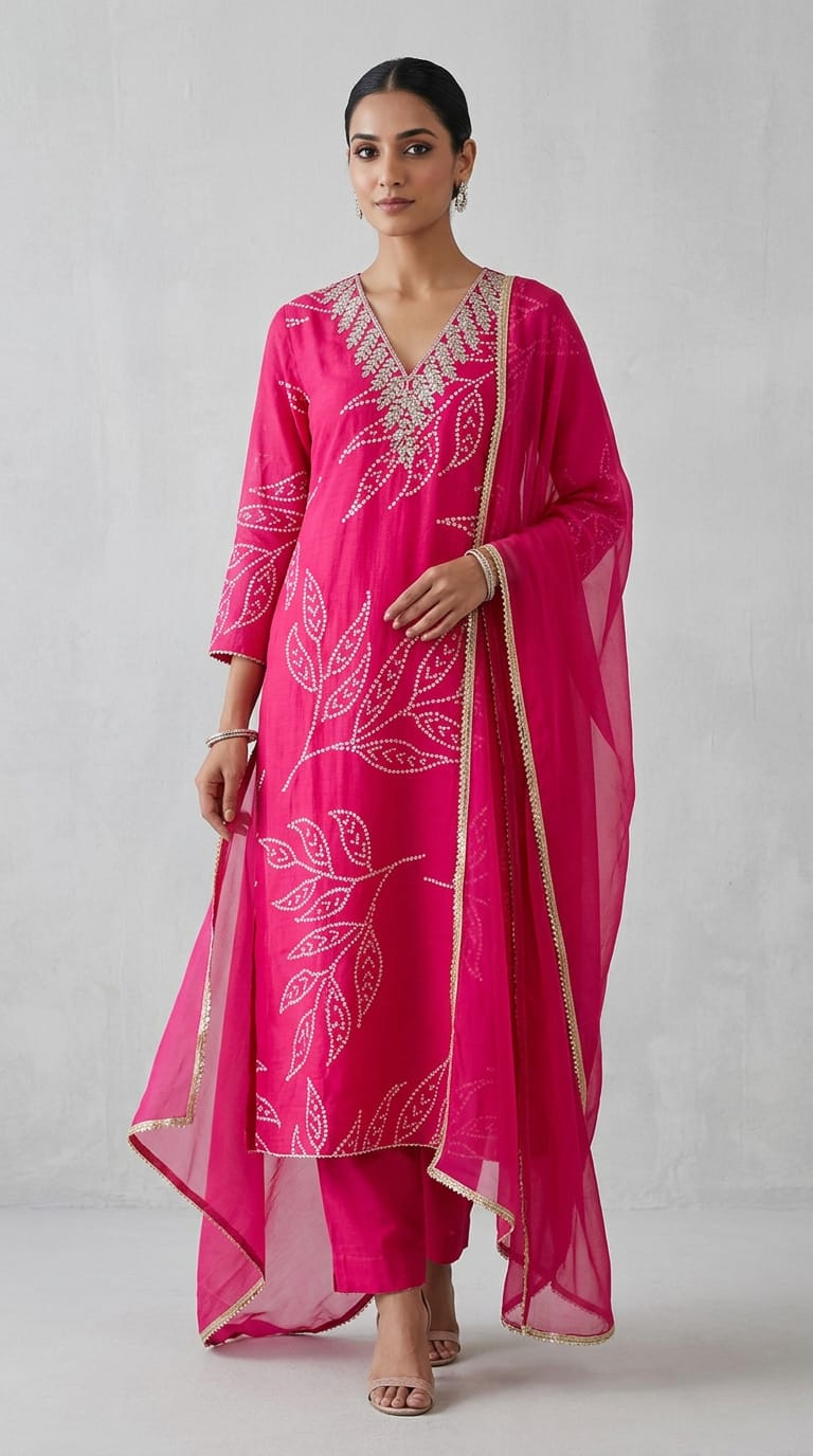 Muslin baandni printed unstitched ladies suit