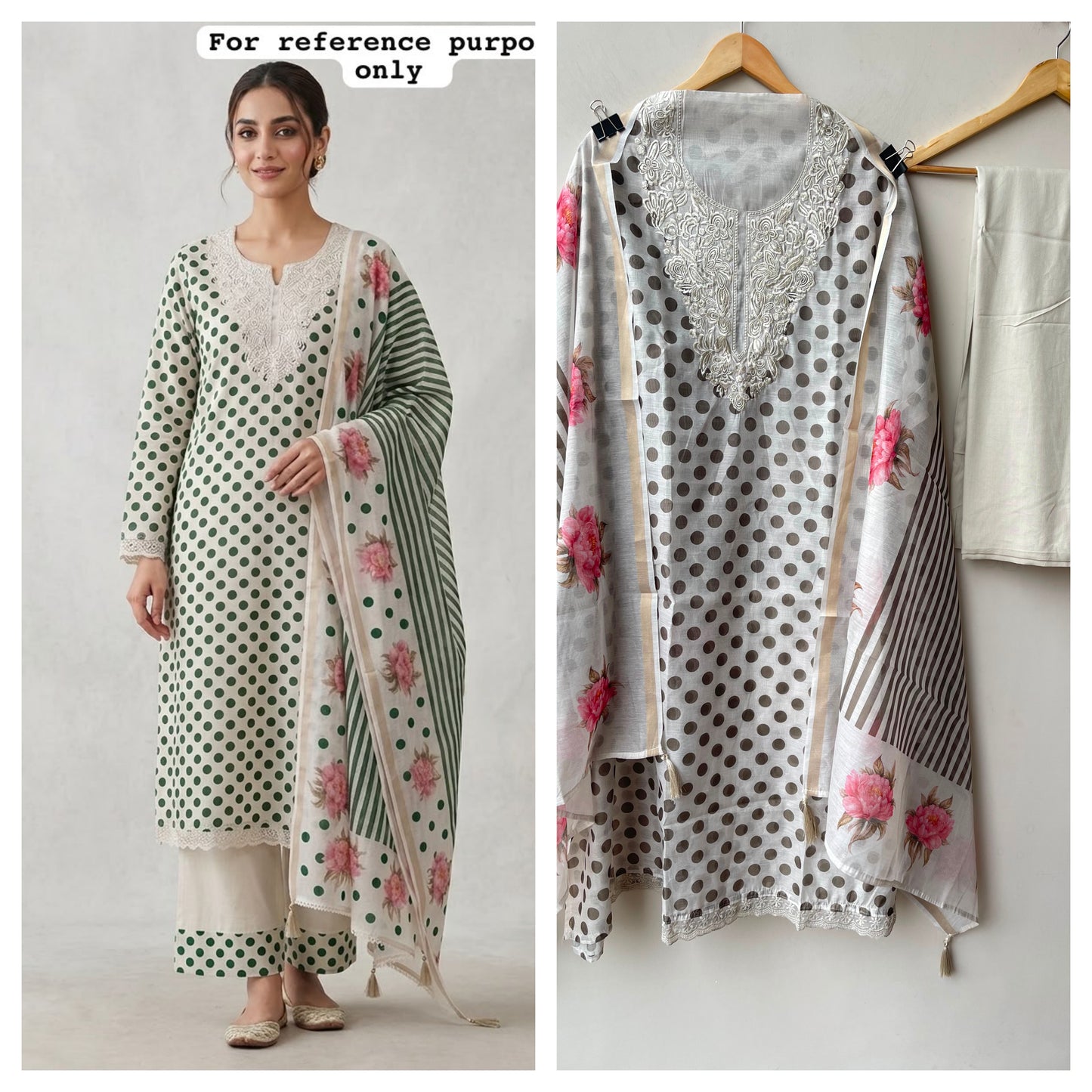 Mul chanderi polka dots printed unstitched ladies suit Rc19209 (b)