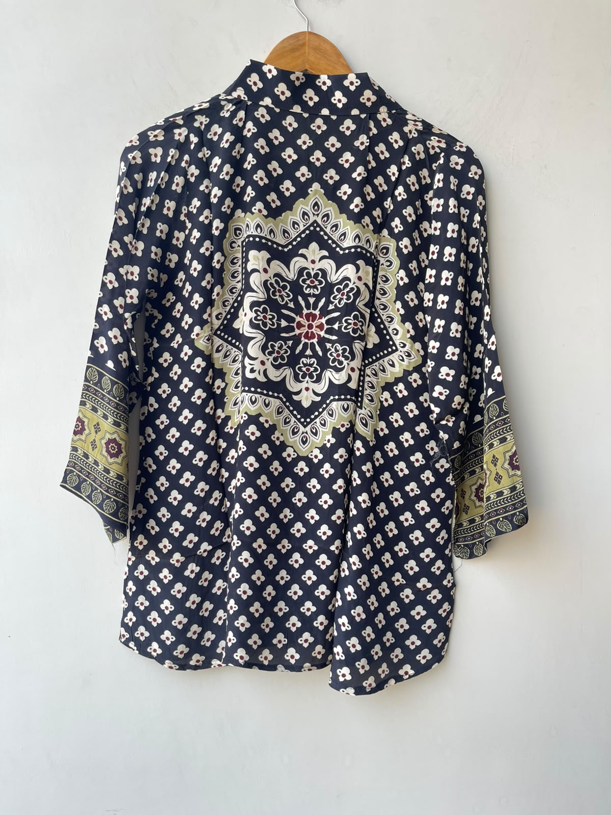 Satin crepe readymade ladies coord shirt Rc19165 (a)