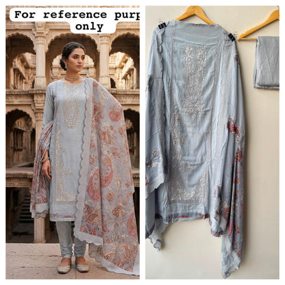 Mul chanderi unstitched ladies suit Rc19119